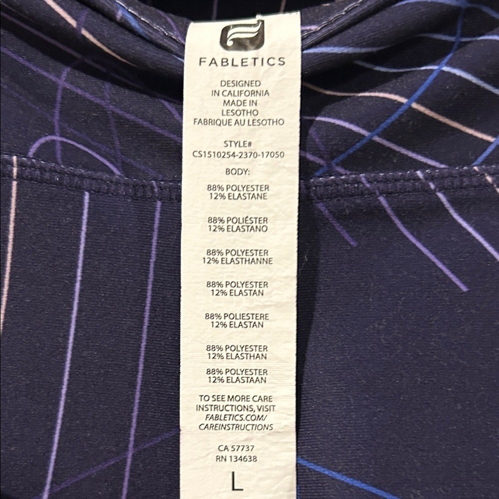 Fabletics Purple Athletic Leggings Size L - Picture 3 of 4